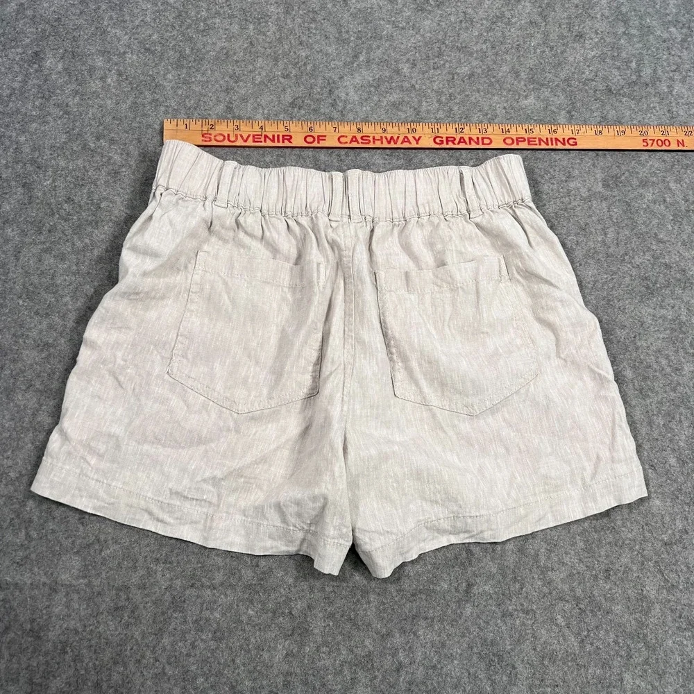 Lou & Grey For Loft Gray High Waisted‎ Linen Chino Shorts Women's Size Small